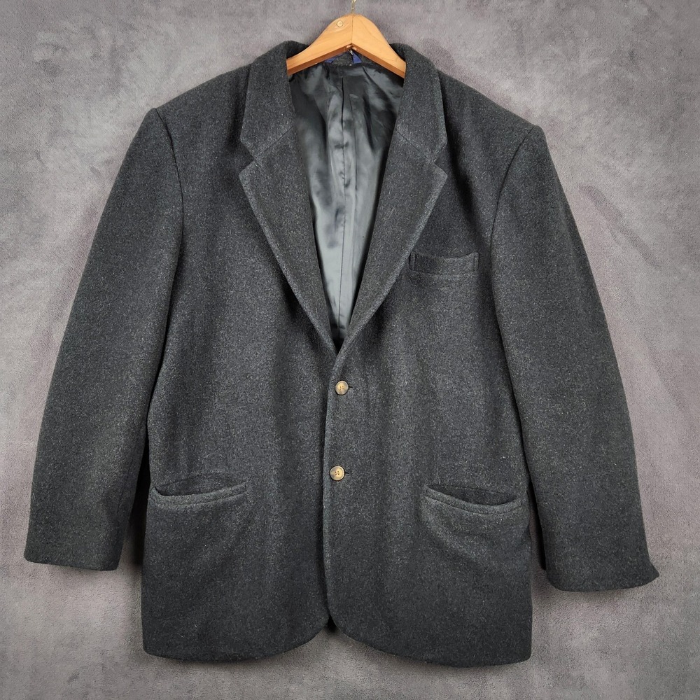 Vintage GAP Best Basic Blazer Mens Large Gray Wool Lined Two Button Sport Coat‎